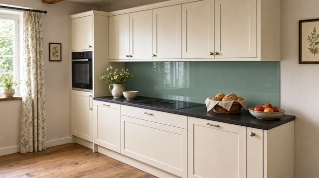 FANI Küchenrückwand Unicolor 915 Tanne – Landhausküche · Smartglas (SG)